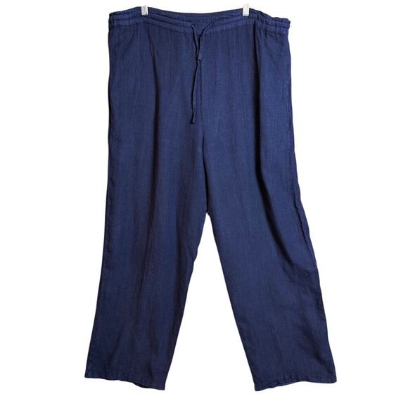 Vtg Kiko Linen Chino Drawstring Pants Pocketed Sz M 40x28 Vacation Resort Wear - Picture 4 of 7